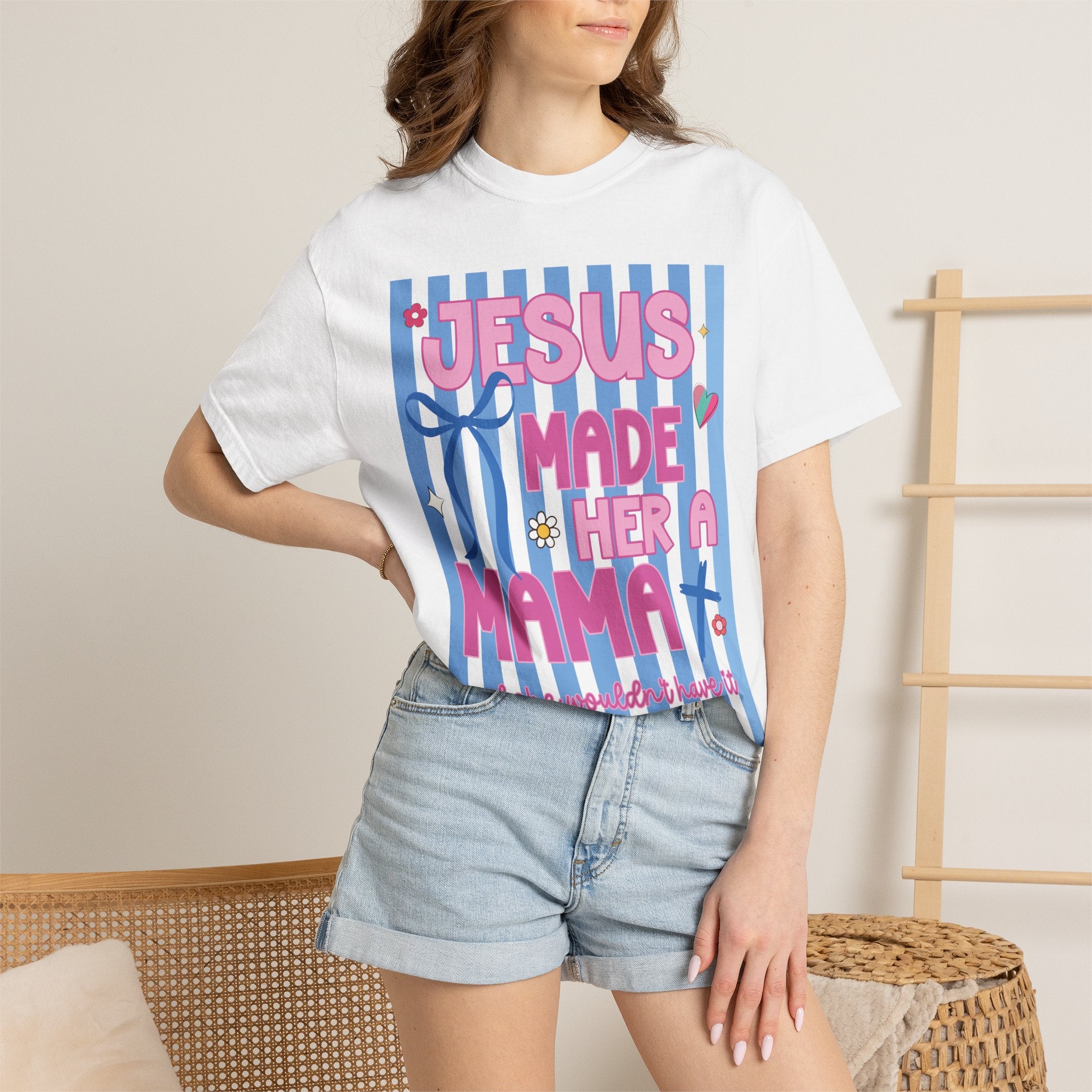 Jesus Made Her a Mama T‑Shirt — Christian Mom Gift