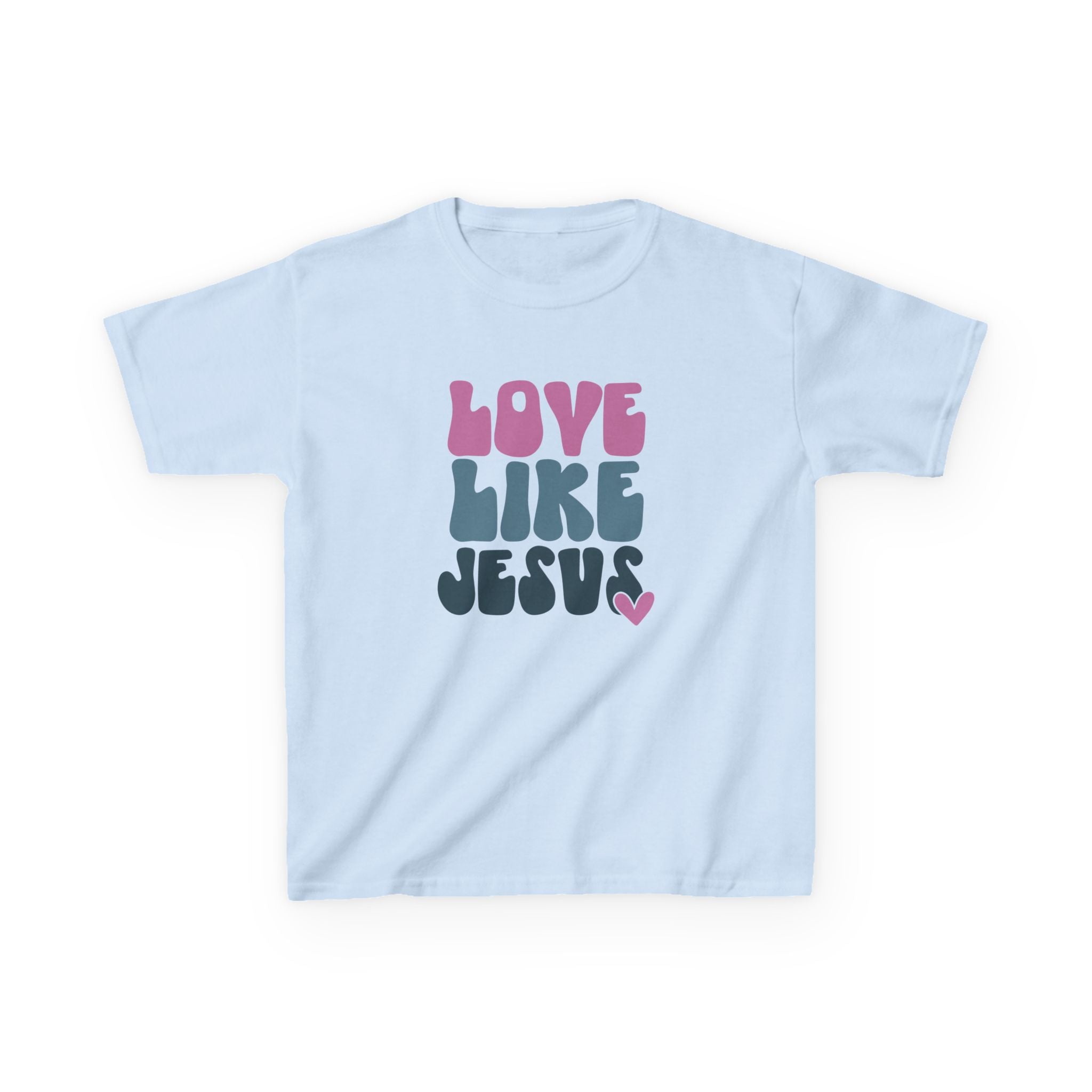 Kids T-Shirt — "Love Like Jesus" Retro Heart Christian Tee